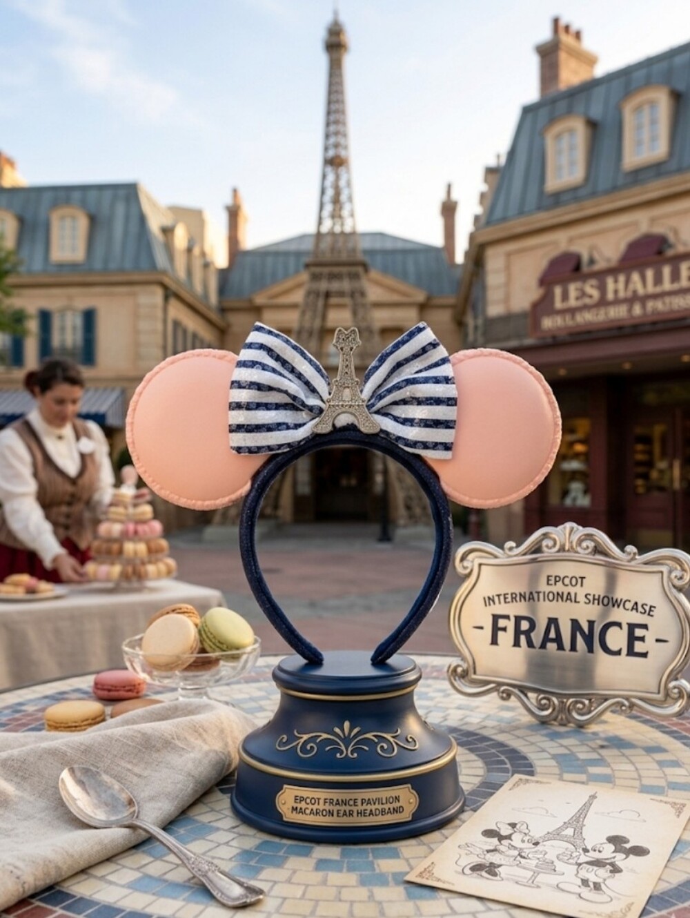Disney Parks EPCOT France Pavilion Minnie Mouse Macaron Ear Headband